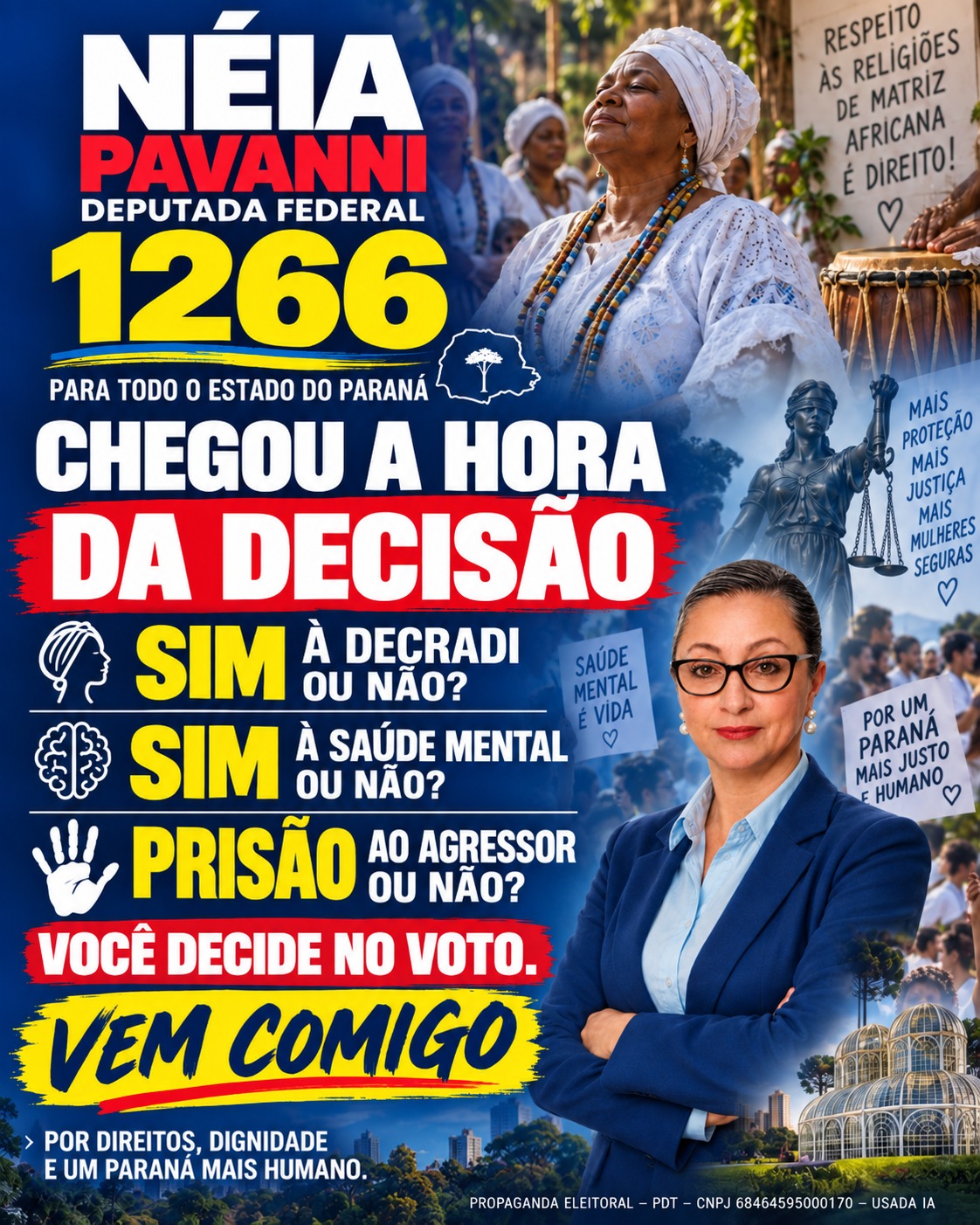Material da campanha de Neia Pavanni com o número 1266